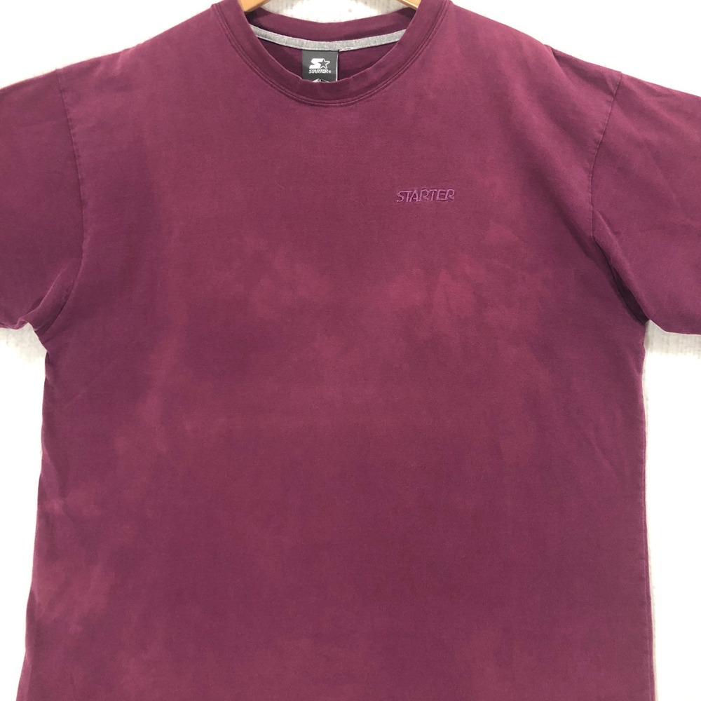 Starter Sport Mens Burgundy Embroidered Logo Short Sleeve T-Shirt XL Maroon